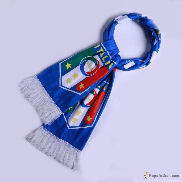 Bufanda Futbol Italia Tejidas Azul Blanco